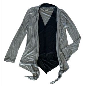 People Like Frank Silk Modal blend cardigan front shirt size medium